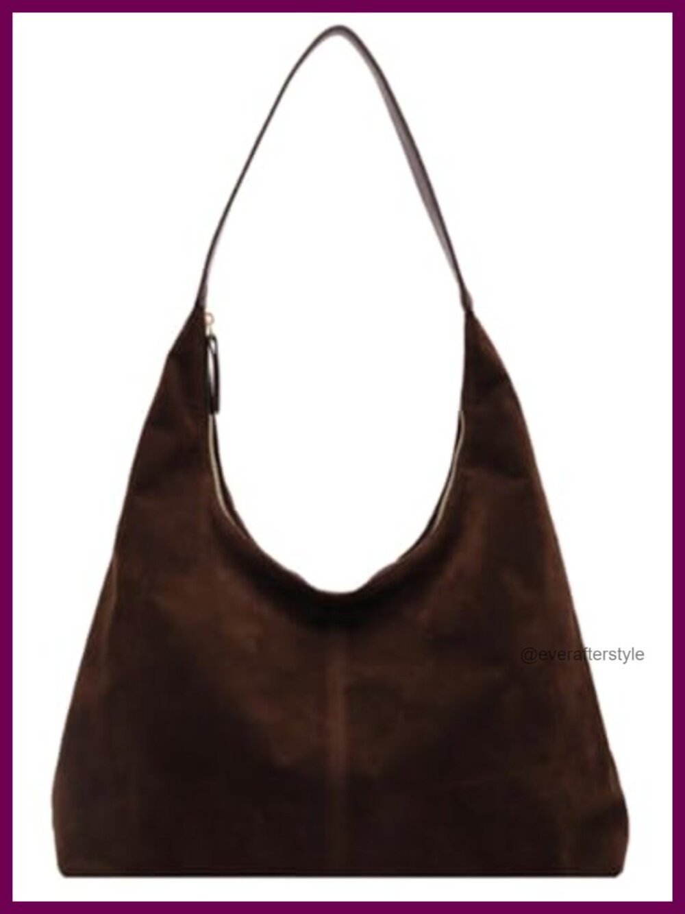 Faux Suede Shoulder Purse Tote Hobo Crescent Handbag
